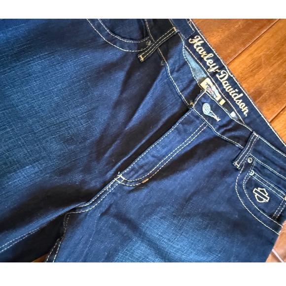 Harley Davidson Denim - Harley Davidson Womens Dark Wash Bootcut Jeans Size 12 Genuine Motor Clothes